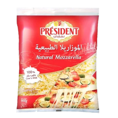 President Full Fat Mozzarella Shredded Cheese 900g